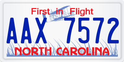 NC license plate AAX7572