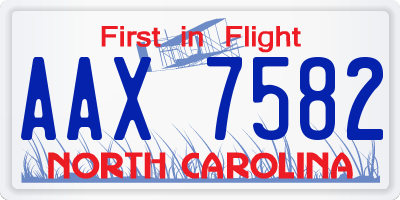NC license plate AAX7582