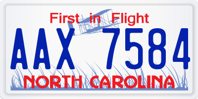 NC license plate AAX7584