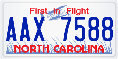 NC license plate AAX7588