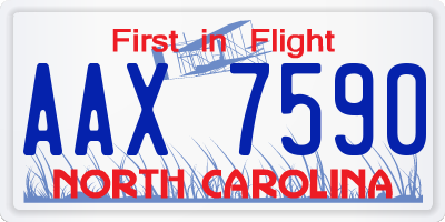 NC license plate AAX7590