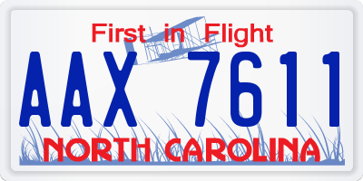 NC license plate AAX7611