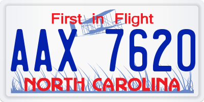 NC license plate AAX7620