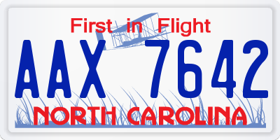 NC license plate AAX7642