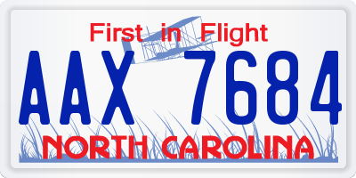 NC license plate AAX7684
