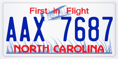 NC license plate AAX7687