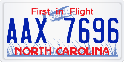 NC license plate AAX7696