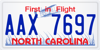 NC license plate AAX7697