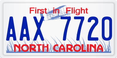 NC license plate AAX7720