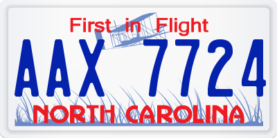 NC license plate AAX7724