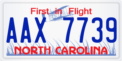 NC license plate AAX7739