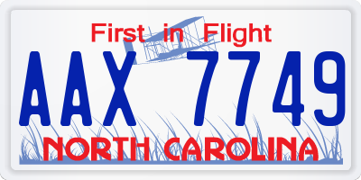 NC license plate AAX7749