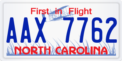 NC license plate AAX7762