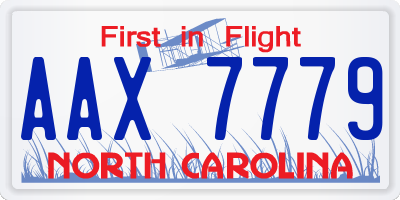 NC license plate AAX7779