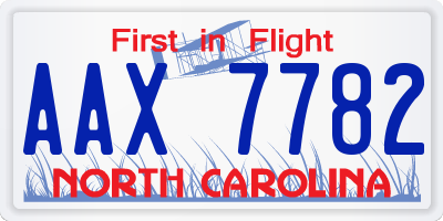 NC license plate AAX7782