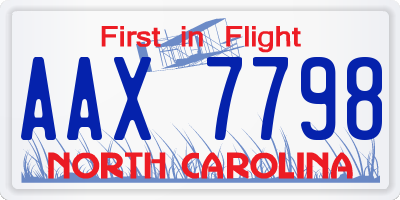 NC license plate AAX7798