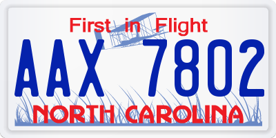 NC license plate AAX7802
