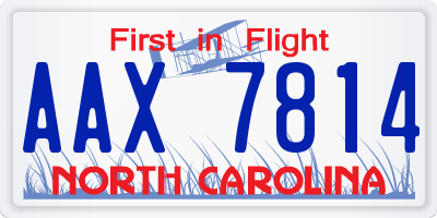 NC license plate AAX7814