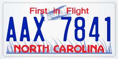 NC license plate AAX7841
