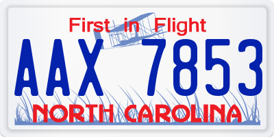 NC license plate AAX7853