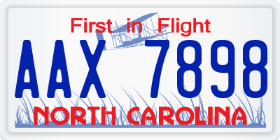 NC license plate AAX7898