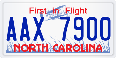NC license plate AAX7900