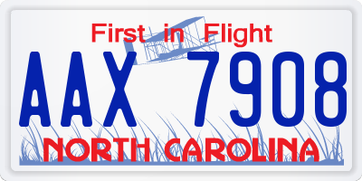 NC license plate AAX7908