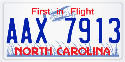 NC license plate AAX7913