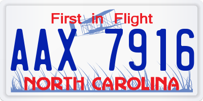 NC license plate AAX7916