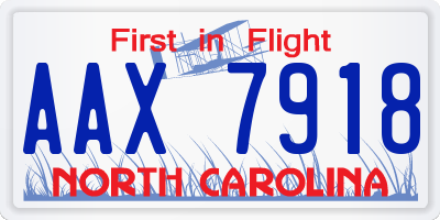 NC license plate AAX7918