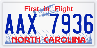 NC license plate AAX7936