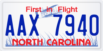 NC license plate AAX7940