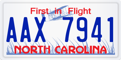 NC license plate AAX7941