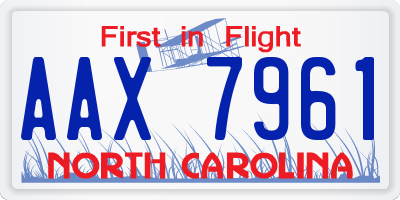 NC license plate AAX7961