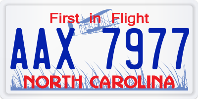 NC license plate AAX7977