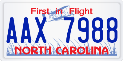 NC license plate AAX7988