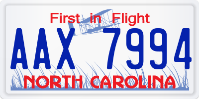 NC license plate AAX7994