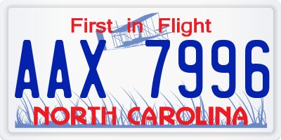 NC license plate AAX7996