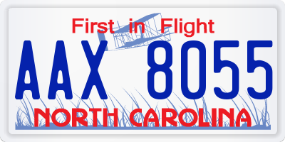 NC license plate AAX8055