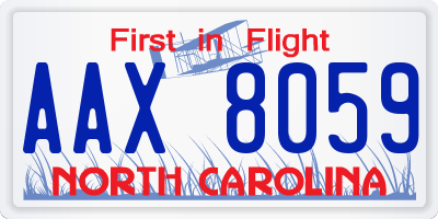 NC license plate AAX8059