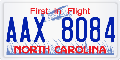 NC license plate AAX8084