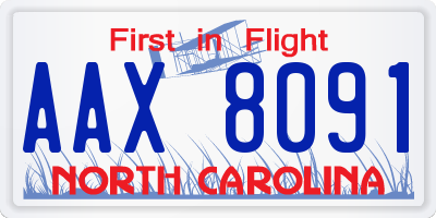 NC license plate AAX8091