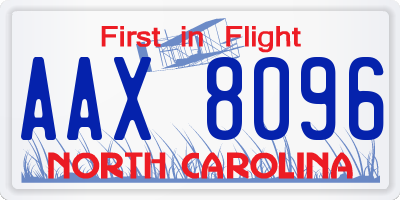 NC license plate AAX8096