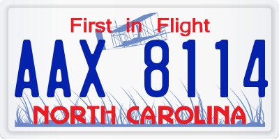 NC license plate AAX8114