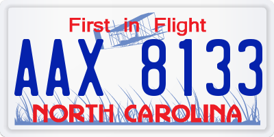 NC license plate AAX8133