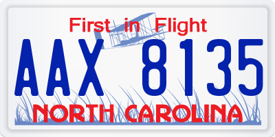 NC license plate AAX8135