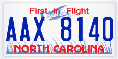 NC license plate AAX8140