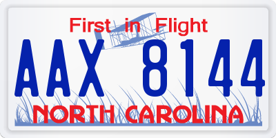 NC license plate AAX8144