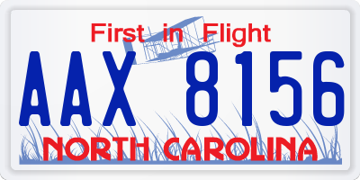 NC license plate AAX8156