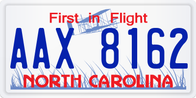 NC license plate AAX8162